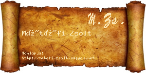 Mátéfi Zsolt névjegykártya
